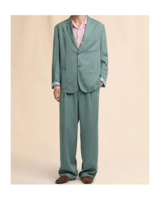 Marni Green Satin Single-Breasted Jacket for men