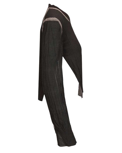 Acne Black Wrinkled V-Neck Jumper