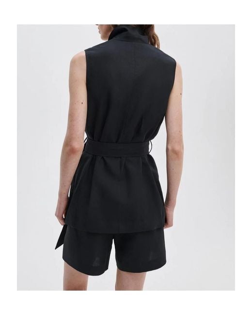 Rag & Bone Black Belted Sleeveless Blazer
