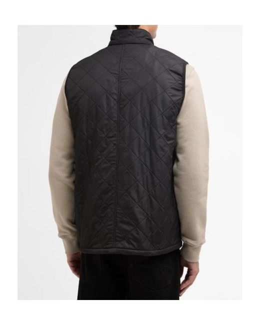 Barbour Black Stand-Up Collar Vest for men