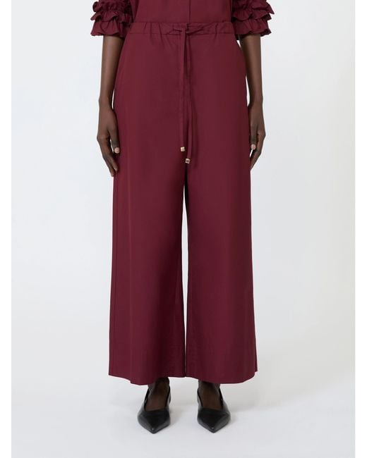 Max Mara Red Drawstring Casual Pants