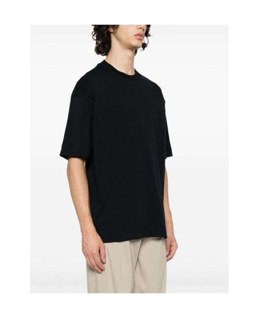 Emporio Armani Black Crew-Neck Cotton T-Shirt for men