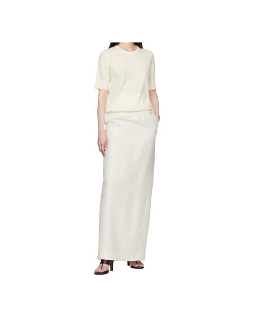 arch4 White Ribbed Knit T-Shirt