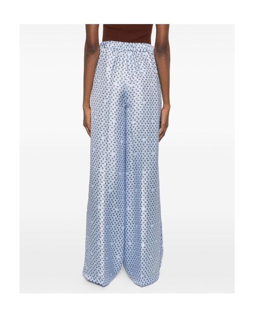 Max Mara Blue X E. Marinella Printed Trousers