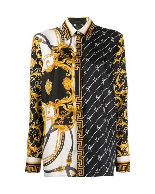 Versace Multicolor Dual-Print Buttoned Shirt