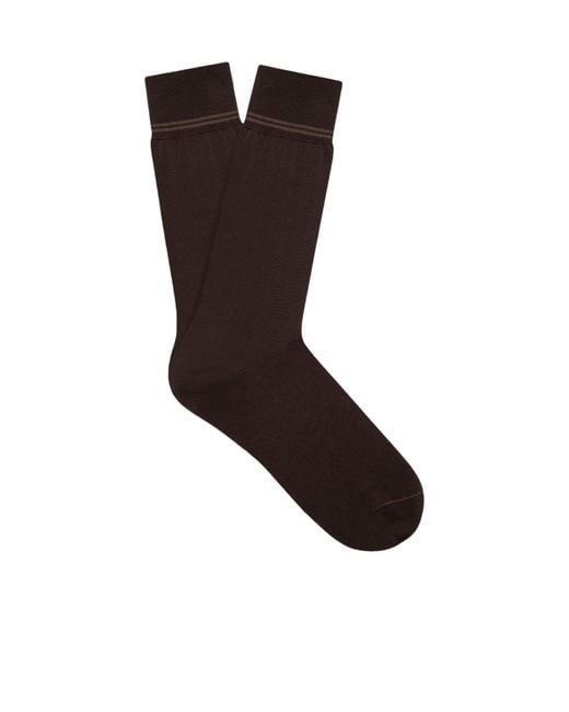 Zegna Black Cotton Socks for men