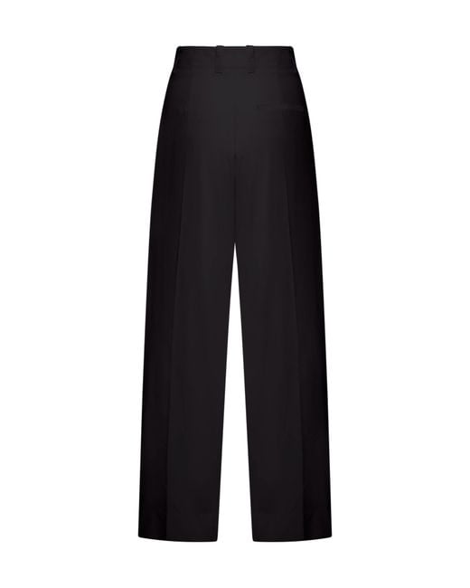 Bottega Veneta Black High-Rise Straight Leg Trousers