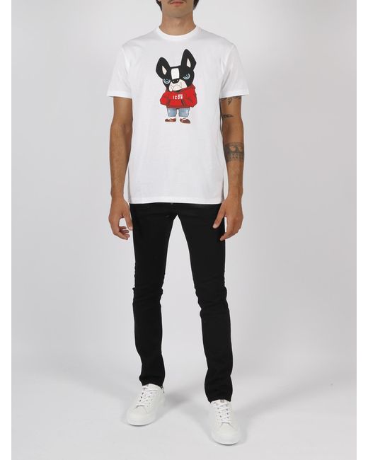 DSquared² Black Rear Logo-Print Skinny Jeans for men