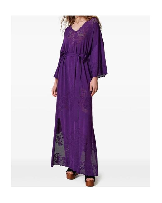 Twinset Purple Belted Dress