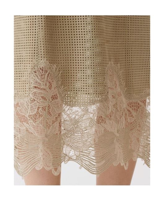 Fabiana Filippi Natural Lace Hem Midi Skirt