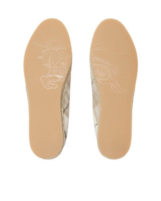 Burberry White Mews Checked Slip-On Espadrilles