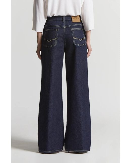 Peserico Blue Logo-Patch Five-Pocket Denim Jeans