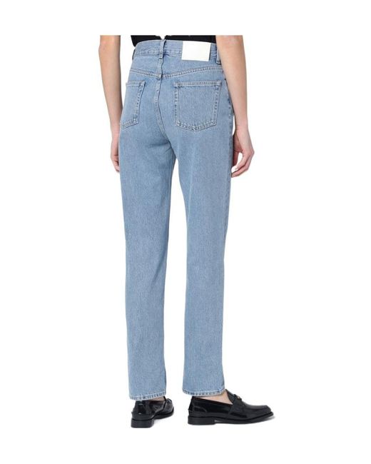 Loulou de Saison Blue Organic Denim Straight-Leg Jeans