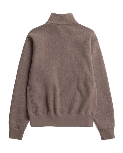 Norse Projects Brown Wool Blend Half-Zip Sweatshirt for men