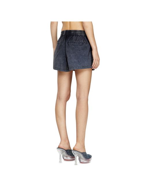 DIESEL Blue S-Ound Elasticated-Waistband Denim Shorts