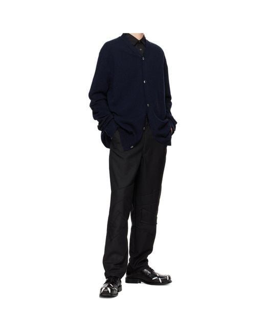Comme des Garçons Black Stitched Knee Pants for men