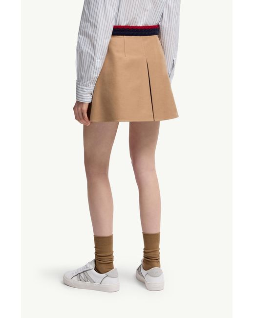 Moncler Natural Pleated Mini Skirt