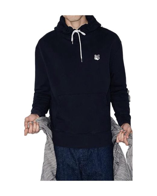 Maison Kitsuné Blue Logo Decal Hoodie for men