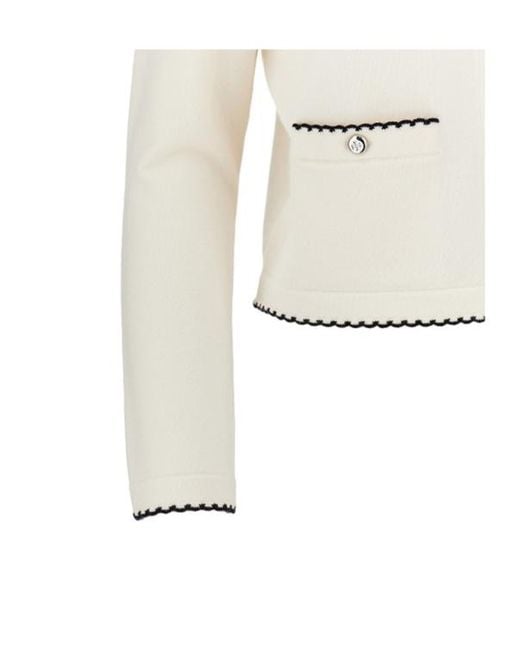 Tory Burch White Long-Sleeved Cardigan