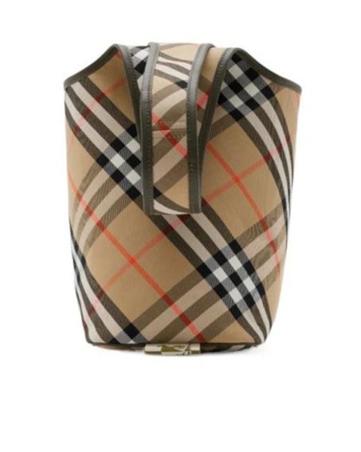 Burberry Metallic Check Printed Hobo Bag