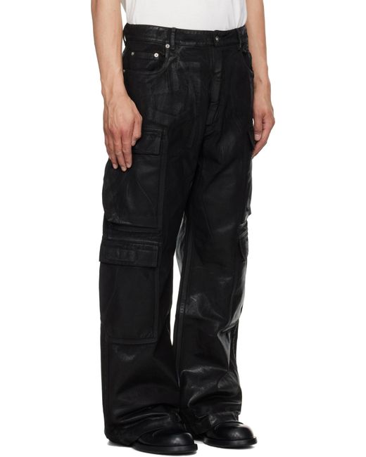 Rick Owens Black Double Cargo Jeans for men