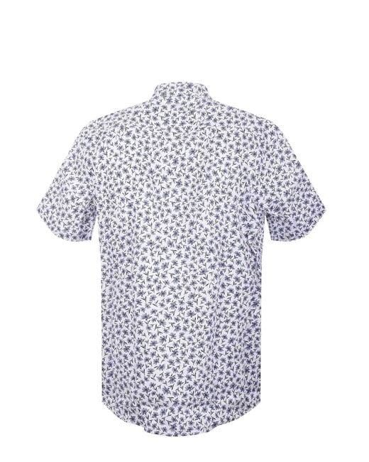 Boss Blue Floral-Print Shirt for men