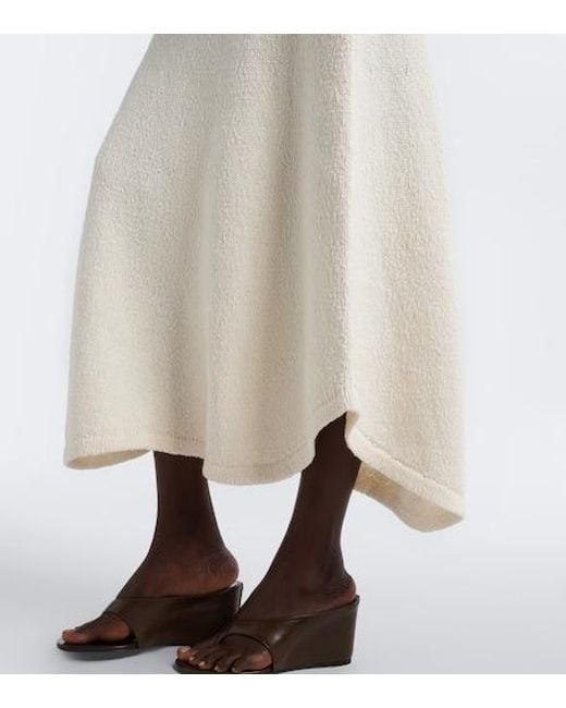 AYA MUSE White Kena Knitted Cotton Midi Skirt