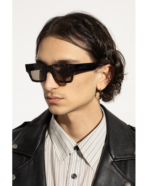 McQueen White Eyewear Rectangular Frame Sunglasses for men