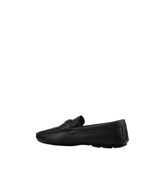 Prada Black Logo Leather Loafers for men