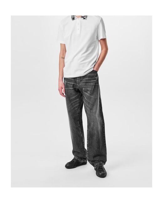 Versace White Short-Sleeved Polo Shirt for men