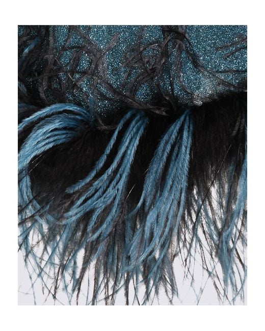 Oseree Blue Oséree Lumière Plumage Sleeveless Mini Dress