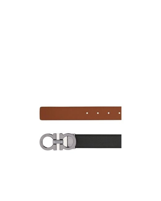 Ferragamo White Reversible And Adjustable Gancini Belt for men