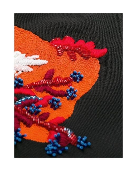 Off-White c/o Virgil Abloh Black Coral-Embroidered Oversized Jumper