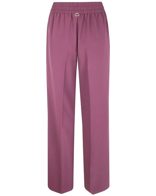 Twinset Purple Drawstring Trousers