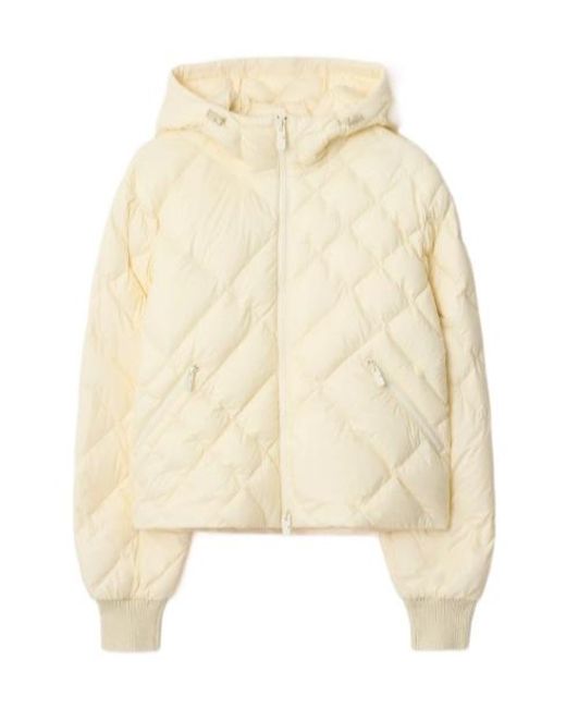 Burberry Natural Check-Stitch Delley Down Jacket
