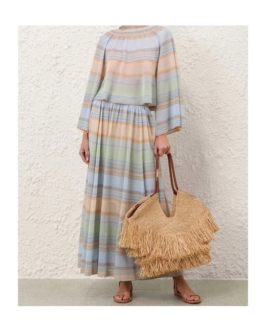 Zimmermann Multicolor Striped Skirt