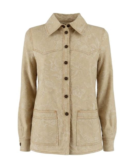 Etro Natural Single-Breasted Long-Sleeved Jacket for men