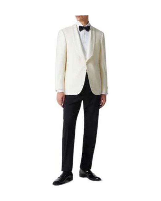 Canali White Wool Suit Jacket for men