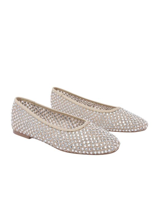 Steve Madden Gray Marli Rhinestone-Embellished Ballet Flats