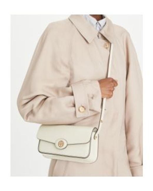 Tory Burch Natural Robinson Spazzolato Rectangular Shoulder Bag