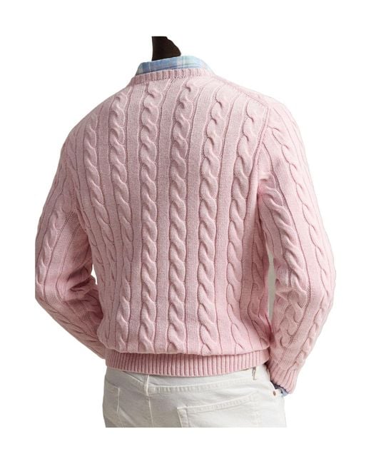 Polo Ralph Lauren Pink Cable Knit Jumper for men