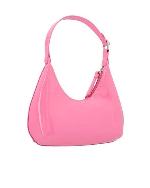 By Far Pink Baby Amber Zipped Shoulder Bag