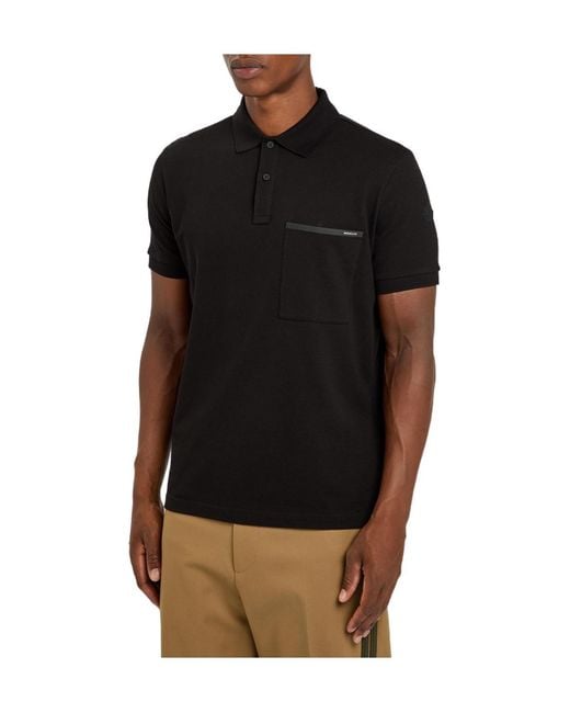 Moncler Black Logo-Appliquéd Piqué Cotton Polo Shirt for men