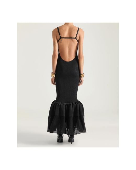 Givenchy Black Open Back Ruffled Dress
