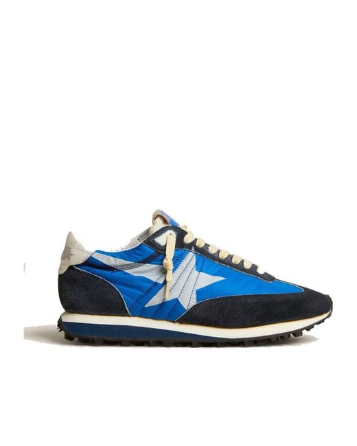 Golden Goose Deluxe Brand Blue Running Marathon Lace-Up Sneakers for men