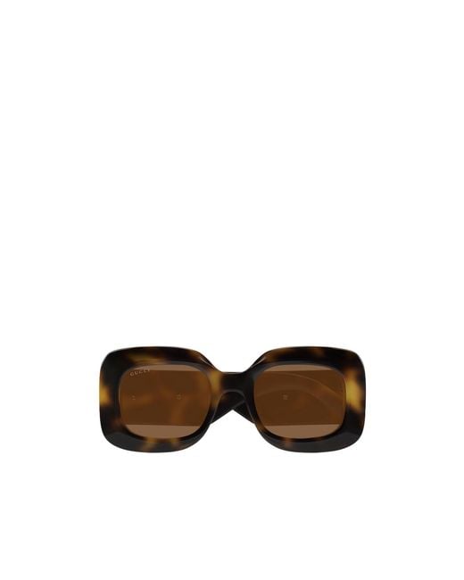 Gucci Brown Eyewear Square Frame Sunglasses