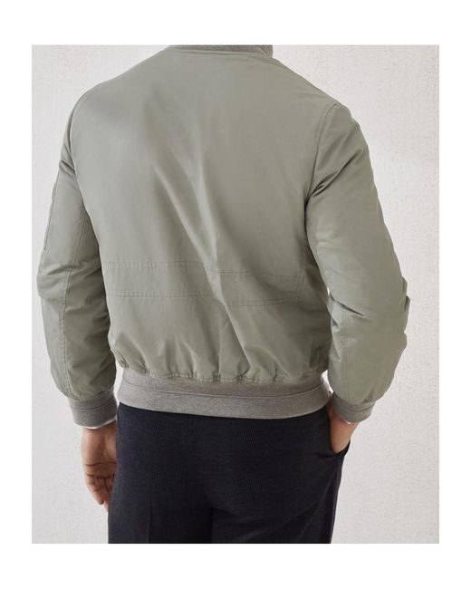 Brunello Cucinelli Gray Zip-Fastening Bomber Jacket for men