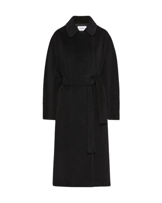 Marella Black Double-Breasted Beaver Cloth Coat