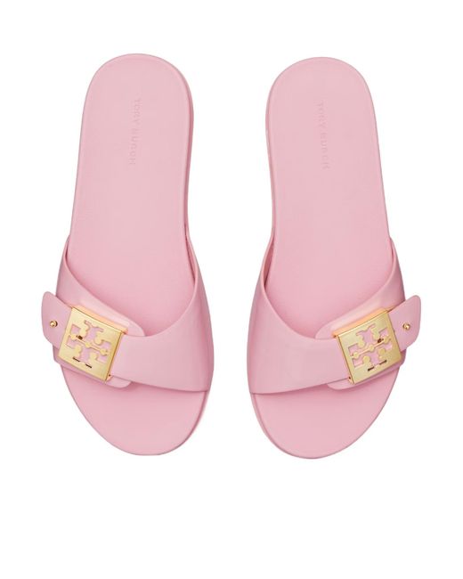 Tory Burch Pink Buckle Slides