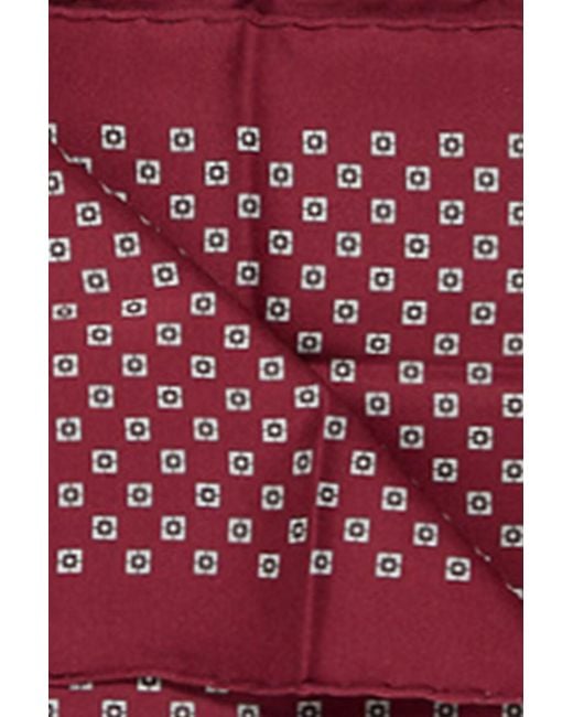 Brunello Cucinelli Red Patterned Pocket Scarf for men